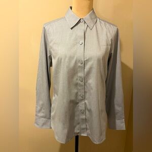 Nina McLemore Classic Gray Button-Up Shirt, size 6